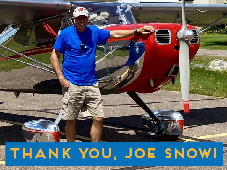 Joe Snow with his Cessna 140